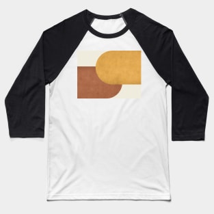 Half Circle Colorblock - Gold Brown Baseball T-Shirt